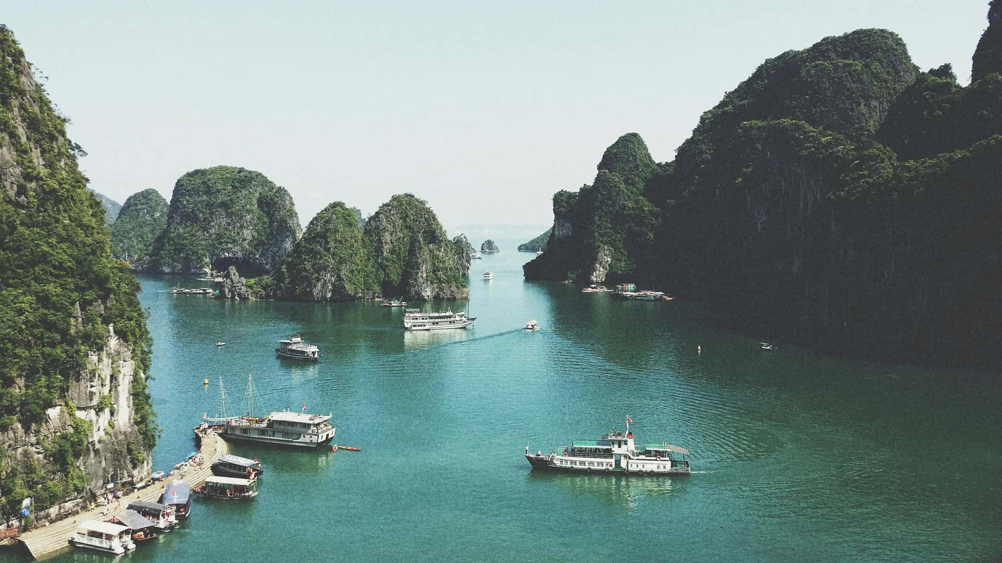 Limestone islands in Ha Long Bay